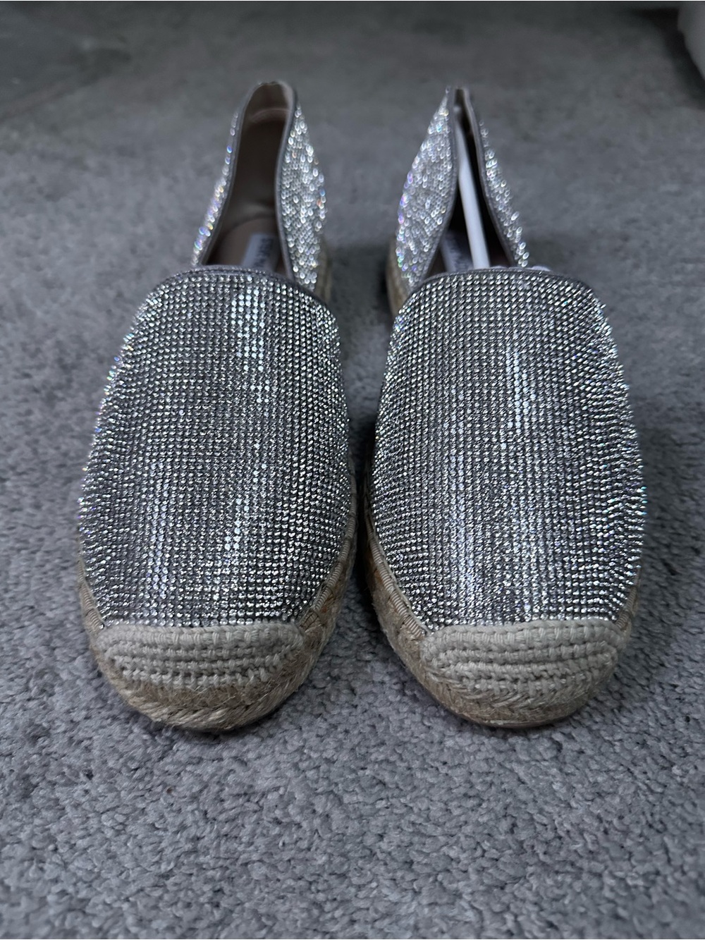 Steve Madden Silver Rhinestone Espadrilles